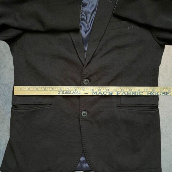 Zara Man Sport Coat Mens Size 42 Black Single Breasted Slim Textured Blazer - Picture 12 of 16